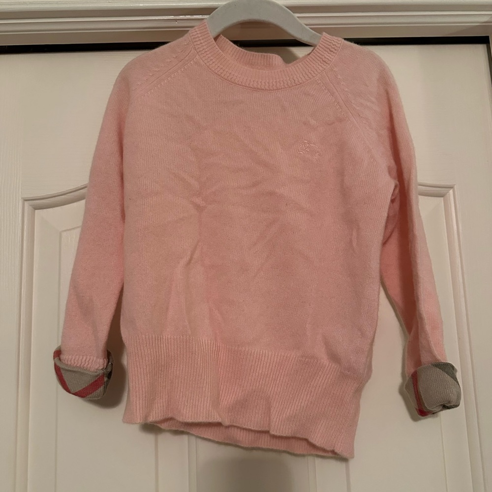 Sale! Burberry pink cashmere sweater sz 6y
